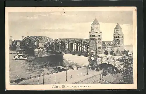 AK Köln a. Rh., Hohenzollernbrücke