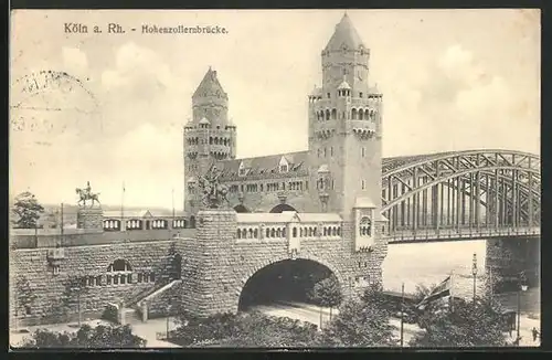 AK Köln a. Rh., Hohenzollernbrücke