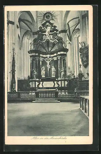 AK Lübeck, Altar in der Marienkirche
