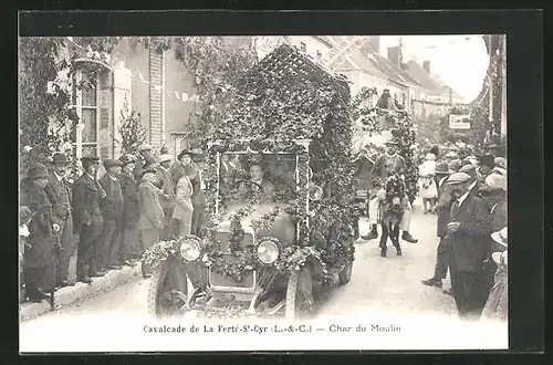 AK La Ferté-St-Cyr, Cavalcade, Char du Moulin