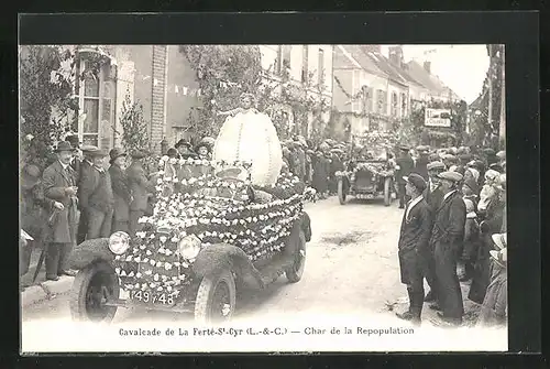 AK La Ferté-St-Cyr, Cavalcade, Char de la Repopulation