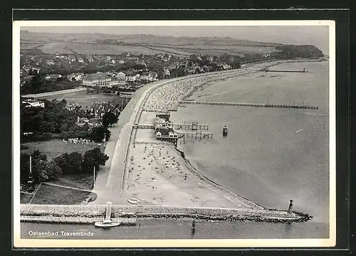 AK Travemünde, Fliegeraufnahme vom Strand