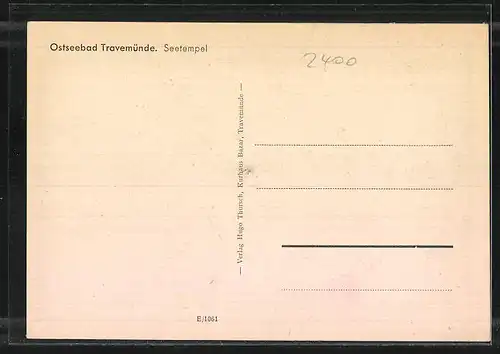 AK Travemünde, Gasthaus Seetempel
