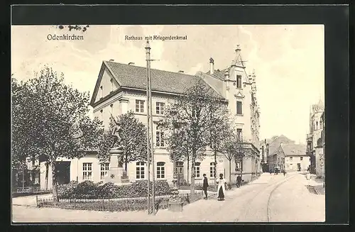 AK Odenkirchen, Rathaus mit Kriegerdenkmal