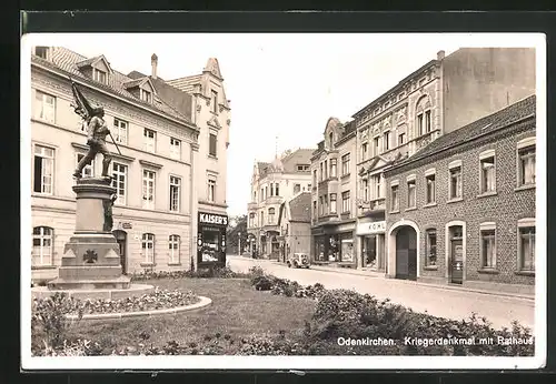 AK Odenkirchen, Partie am Kriegerdenkmal mit Rathaus