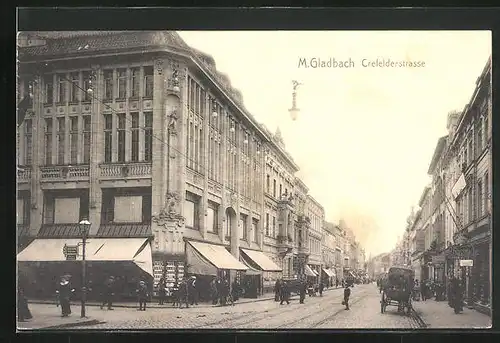 AK Mönchengladbach, Ortspartie in der Crefelderstrasse