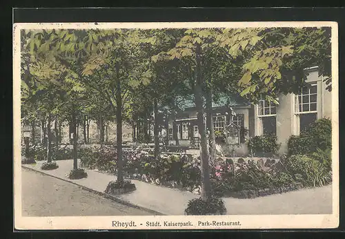 AK Rheydt, Städt. Kaiserpark mit Parkrestaurant