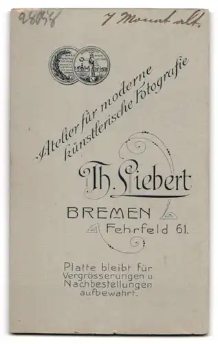 Fotografie Th. Liebert, Bremen, Fehrfeld 61, Baby im Kleidchen