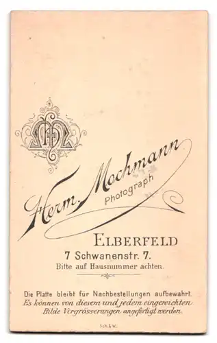 Fotografie H. Mochmann, Elberfeld, Schwanenstr. 7, Brünette Dame im Sonntagskleid