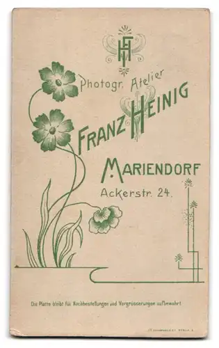 Fotografie Franz Heinig, Berlin-Mariendorf, Ackerstrasse 24, Bruder & Schwester in Sonntagsbekleidung beim Fotograf