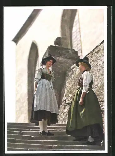 AK Tiroler Landestrachten, Frauen aus dem Brixental