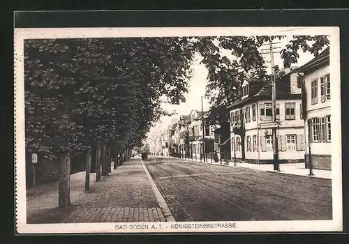 AK Bad Soden a. T., Königsteinerstrasse mit Konditorei & Café