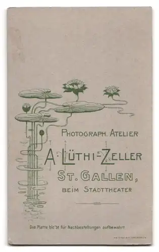 Fotografie A. Lüthi-Zeller, St. Gallen, beim Stadttheater, Portrait Eheleute im Anzug mit Henruquatre Bart und Kleid