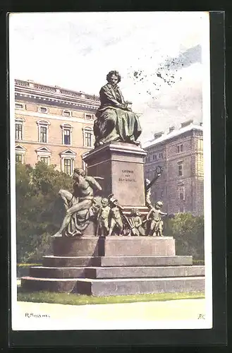 Künstler-AK Rudolf Preuss: Wien, Ludwig van Beethoven Denkmal
