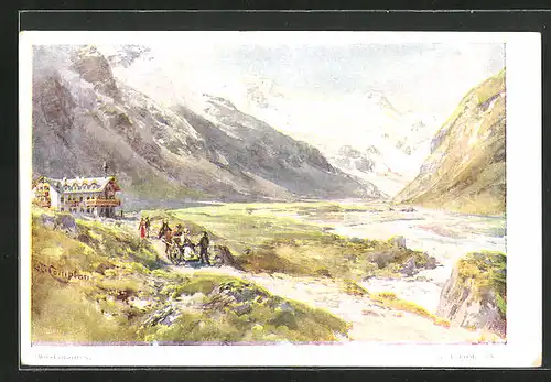 Künstler-AK Edward Theodore Compton: Kaprun, Gasthaus auf dem Moserboden