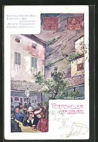 Künstler-AK Hubert von Zwickle: Salzburg, Peterskeller