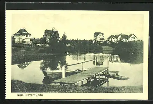 AK Travemünde, Blick auf Villen in der Neustadt