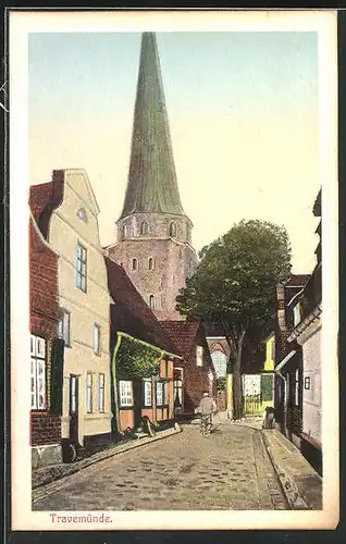 AK Travemünde, Strassenpartie bei der Kirche