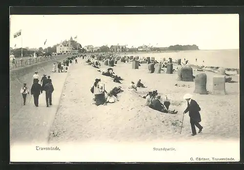 AK Travemünde, Strandpartie mit Strandkörben