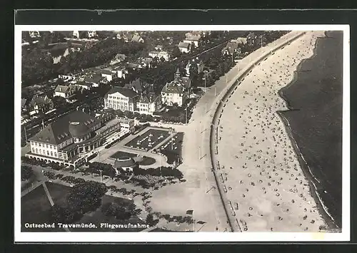 AK Travemünde, Strandpromenade, Fliegeraufnahme