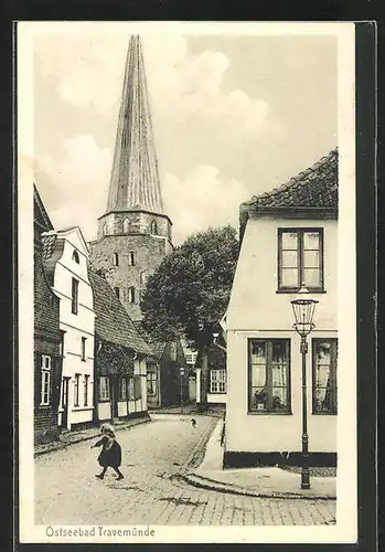 AK Travemünde, Strassenpartie in der Altstadt