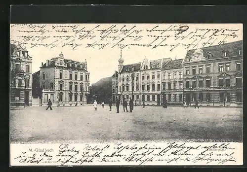 AK M.-Gladbach, Schillerplatz mit Restaurant