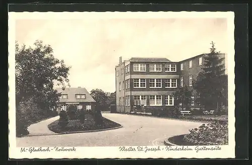 AK M.-Gladbach-Neuwerk, Kloster St. Joseph, Kinderheim, Gartenseite