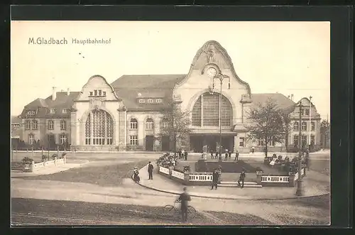 AK Mönchengladbach, Bahnhof mit Vorplatz