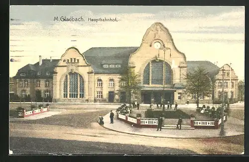 AK Mönchengladbach, Bahnhof mit Vorplatz