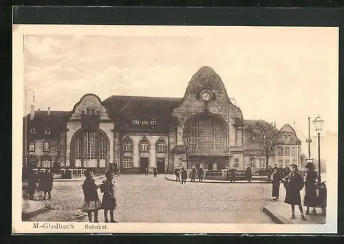 AK Mönchengladbach, Bahnhof mit Vorplatz