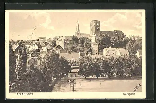 AK Mönchengladbach, Geroplatz und Münsterkirche