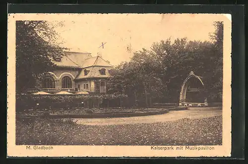 AK Mönchengladbach, Kaiserpark mit Musikpavillon