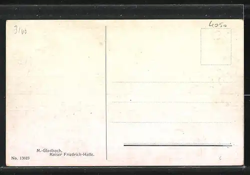 Künstler-AK Mönchengladbach, Park mit Kaiser-Friedrich-Halle