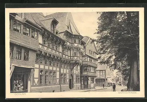 AK Goslar, Marktstrasse mit Fachwerkhäusern