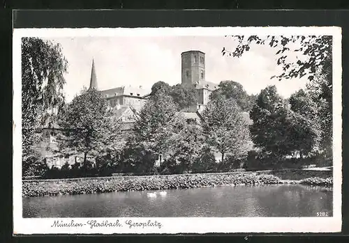 AK Mönchengladbach, Geroplatz mit Blick auf den Münster