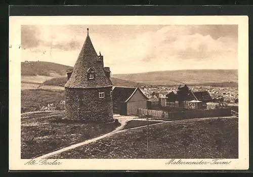 AK Goslar, Maltenmeister-Turm mit Blick auf die Stadt