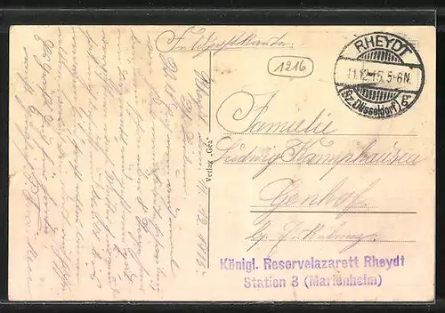 AK Rheydt, Städt. Kaiserpark, Kaiser-Denkmal u. Musikpavillon