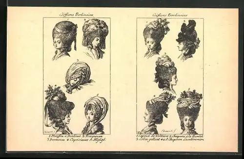 Künstler-AK sign. Chodowiecki: Coeffures Berlinoises
