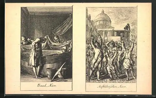 Künstler-AK sign. Chodowiecki: Baad Narr, Aufrührischer Narr