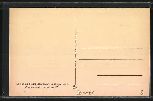 Künstler-AK sign. Chodowiecki: Nativität Narr, Abergläubiger Narr