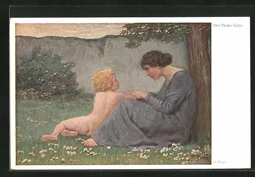 Künstler-AK sign. O. Popp: Der Mutter Sohn