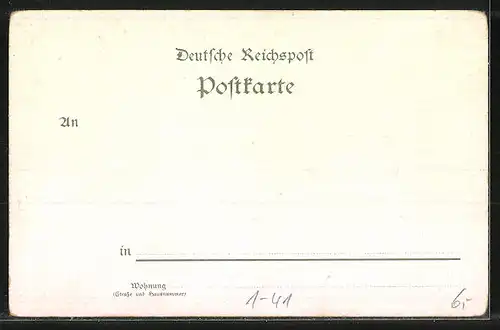 Lithographie Frau Pastern, Fritz Reuter Postkarte