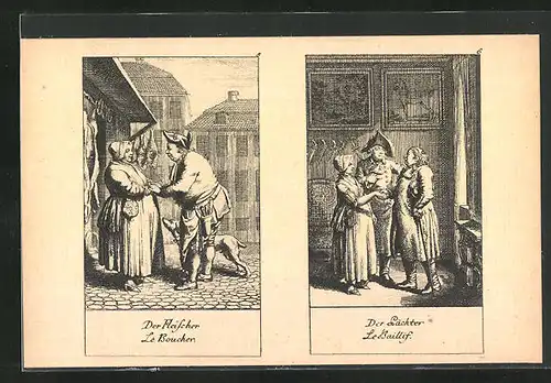 Künstler-AK sign. Chodowiecki: Der Fleischer, Der Pächter