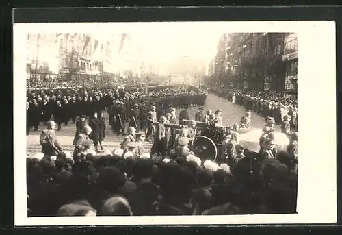 Foto-AK Beisetzung von Präsident Masaryk (TGM)