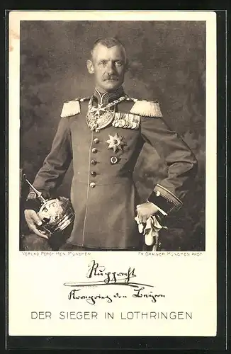 AK Kronprinz Rupprecht von Bayern in Uniform, Der Sieger in Lothringen