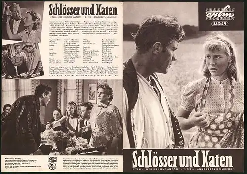 Filmprogramm PFP Nr. 125 /59, Schlösser und Katen, Raimund Schelcher, Erika Dunkelmann, Regie: Kurt Maetzig