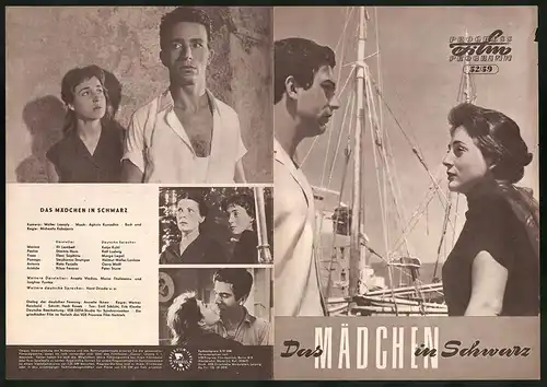 Filmprogramm PFP Nr. 52 /59, Das Mädchen in Schwarz, Eli Lambeti, Dimitris Horn, Regie: Michaelis Kakojanis