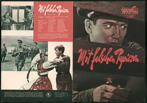 Filmprogramm PFP Nr. 57 /59, Mit falschen Papieren, A. Kotschetkow, N. Nikitina, Regie: D. Wassiljew
