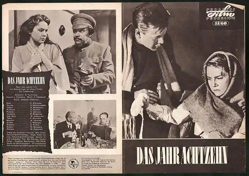 Filmprogramm PFP Nr. 35 /60, Das Jahr Achtzehn, R. Nifontowa, W. Medwedow, Regie: Grigori Roschal