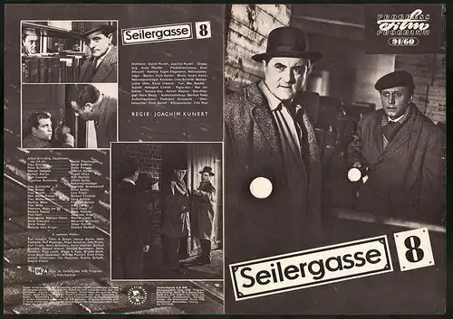 Filmprogramm PFP Nr. 94 /60, Seilergasse 8, Martin Flörchinger, Maqnja Behrens, Regie: Joachim Kunert